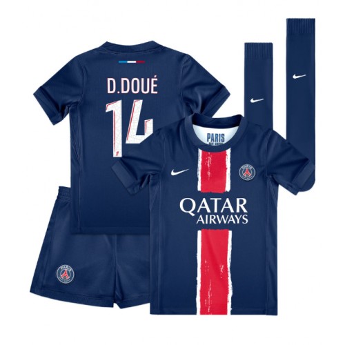 Fotbalové Dres Paris Saint-Germain Desire Doue #14 Dětské Domácí 2024-25 Krátký Rukáv (+ trenýrky)